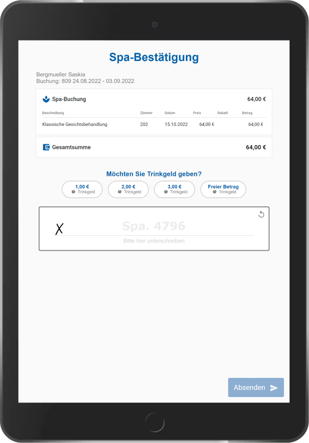 Spa Bestätigung